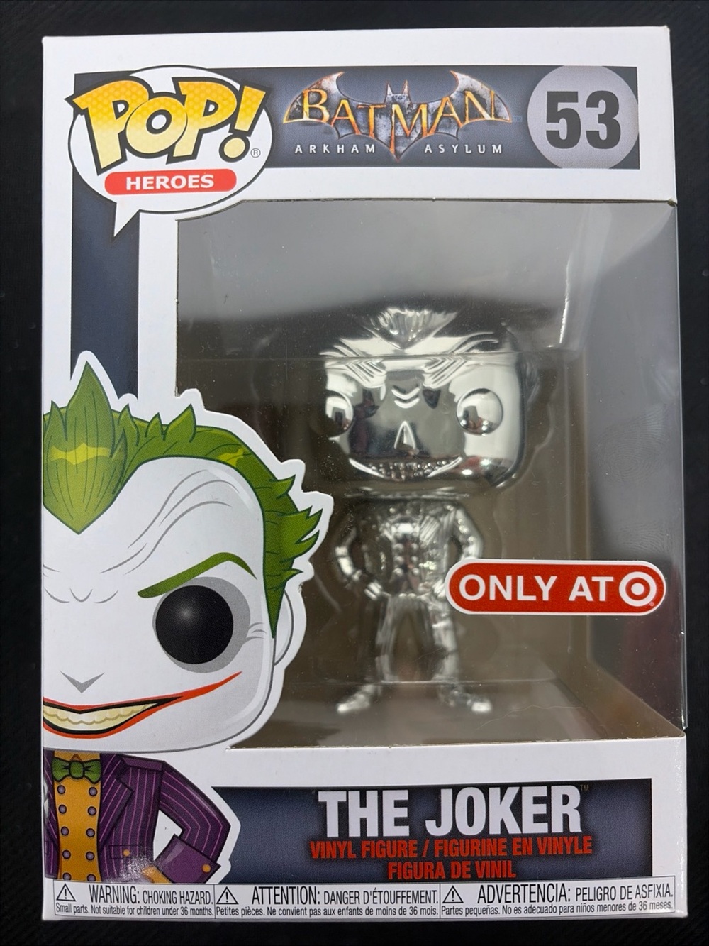 Funko Pop Batman Arkham Asylum The Joker #53 Target Exclusive Chrome
